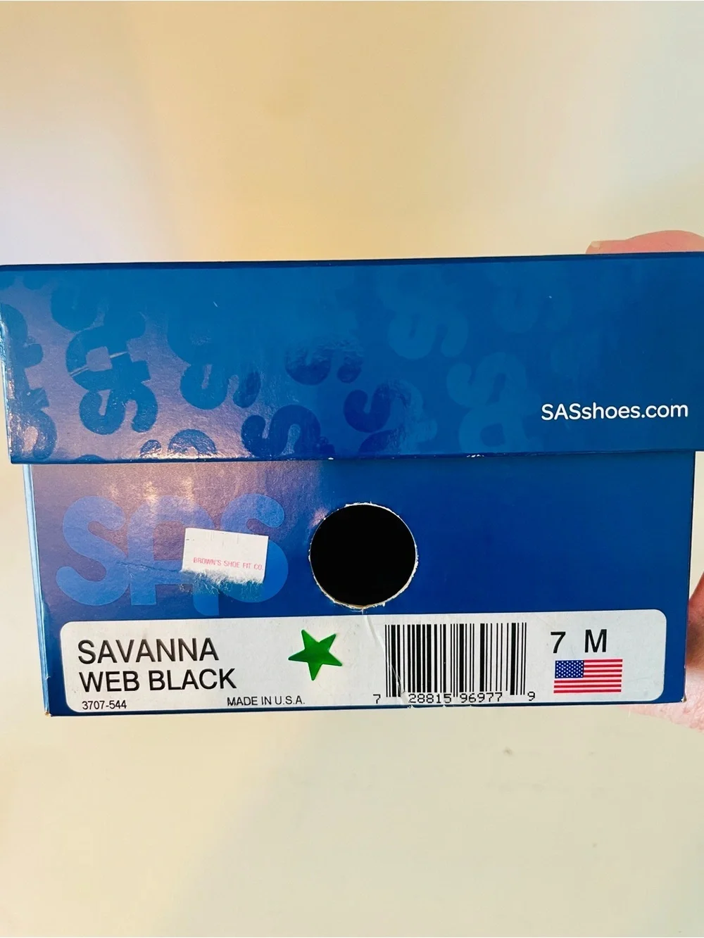 NEW Sas Savanna Black Sandal Web 7 Leather Heel Wedge Timeless